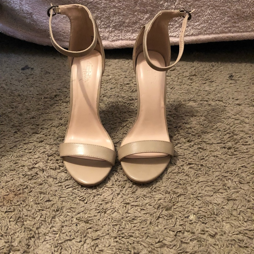 Tan Leather Ankle Strap Heels
